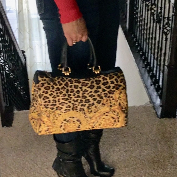 Versace Handbags - Authentic Vintage Baroque Leopard Versace Handbag